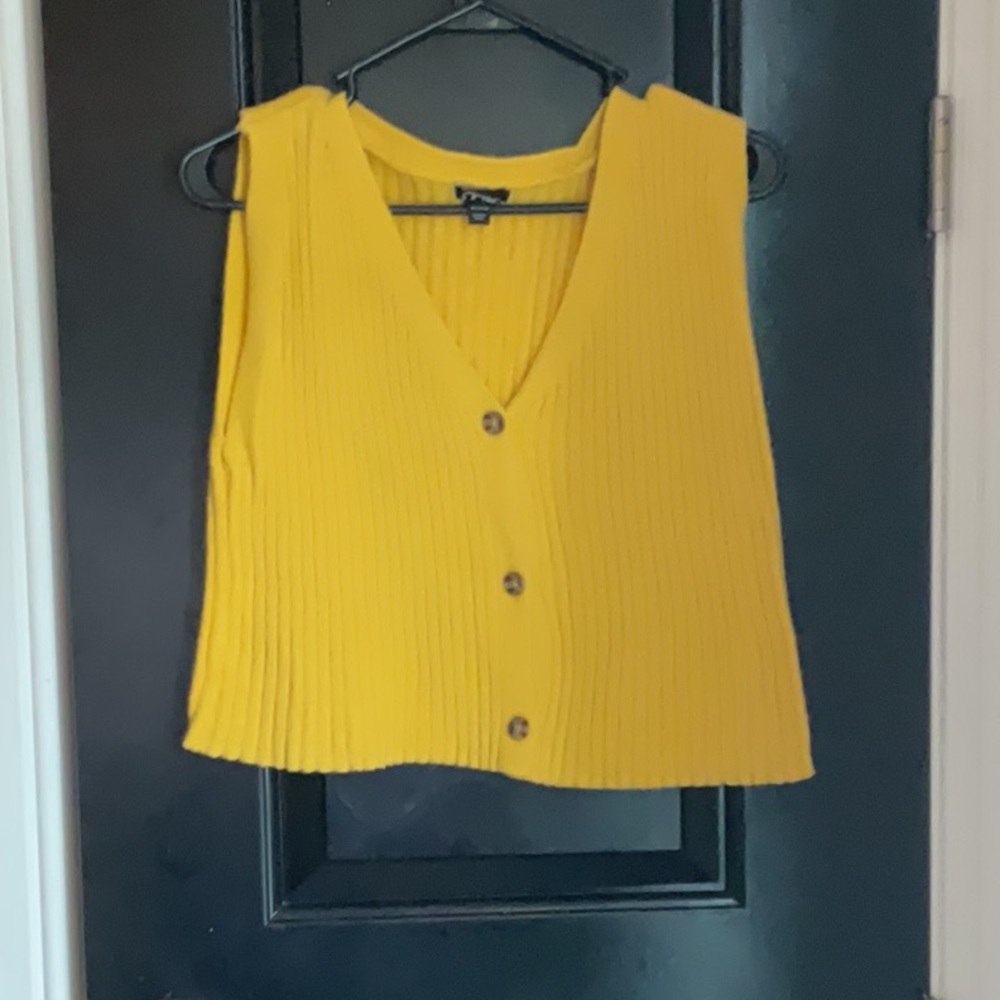 Yellow Sleeveless Knit Top